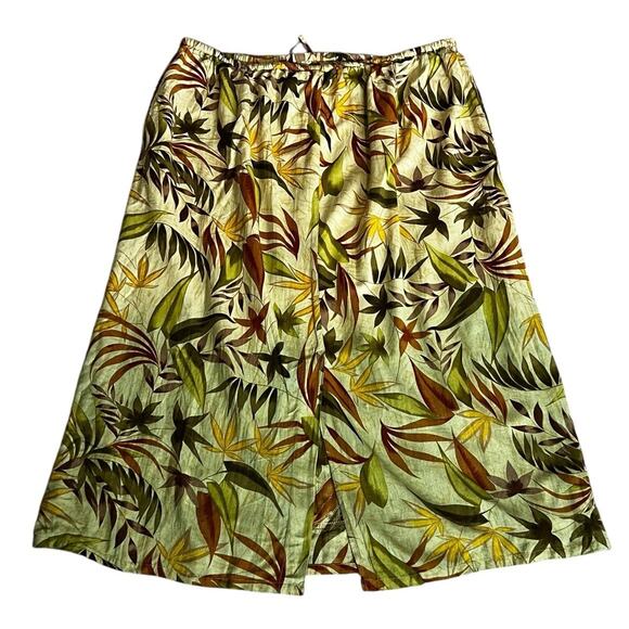 CST BLUES Women 3X Rainforest Tropical Embroidered Beaded Linen Maxi Skirt - Picture 5 of 7